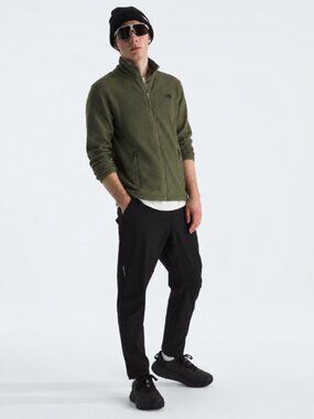 The North Face Men’s Woodland Green &Black Fleece Full-Zip Jacket